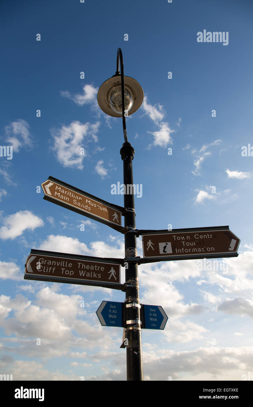 Touristische Hinweisschilder Ramsgate, Kent Stockfoto