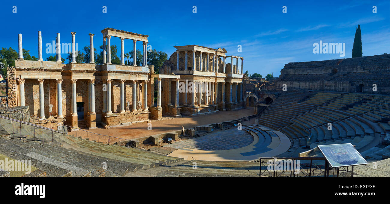 Römische Theater der römischen Kolonie Emerita Augusta, Mérida, Extremadura, Spanien Stockfoto