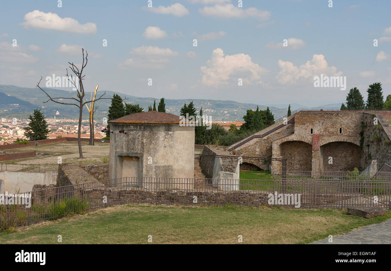 Am alten Fort Belvedere in Florenz, Italien. Forte Belvedere ist der zweite und größte Festung in Florenz gebaut werden. Es war de Stockfoto