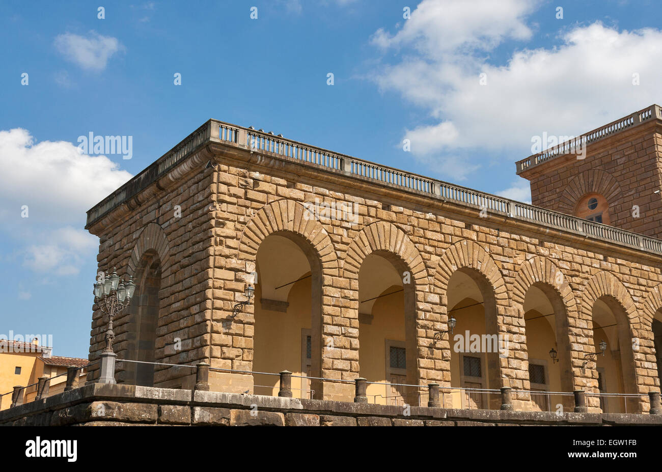 Pitti Palast Fragment in Florenz, Italien Stockfoto