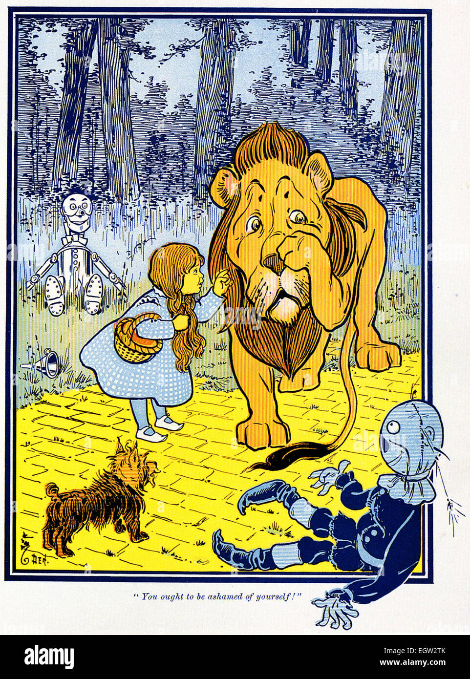 DER wunderbare Zauberer von OZ farbige Holzschnitt aus der 1900 New York Ausgabe von Lyman Frank Baum-Geschichte. "Sie sollten sich schämen" Stockfoto