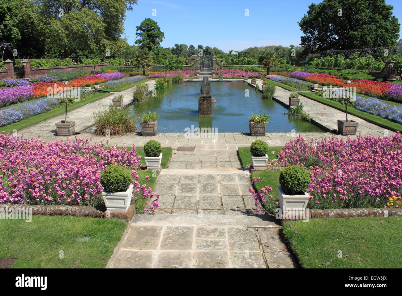 Die schönen Gärten des Kensington Palace in London, Großbritannien Stockfoto