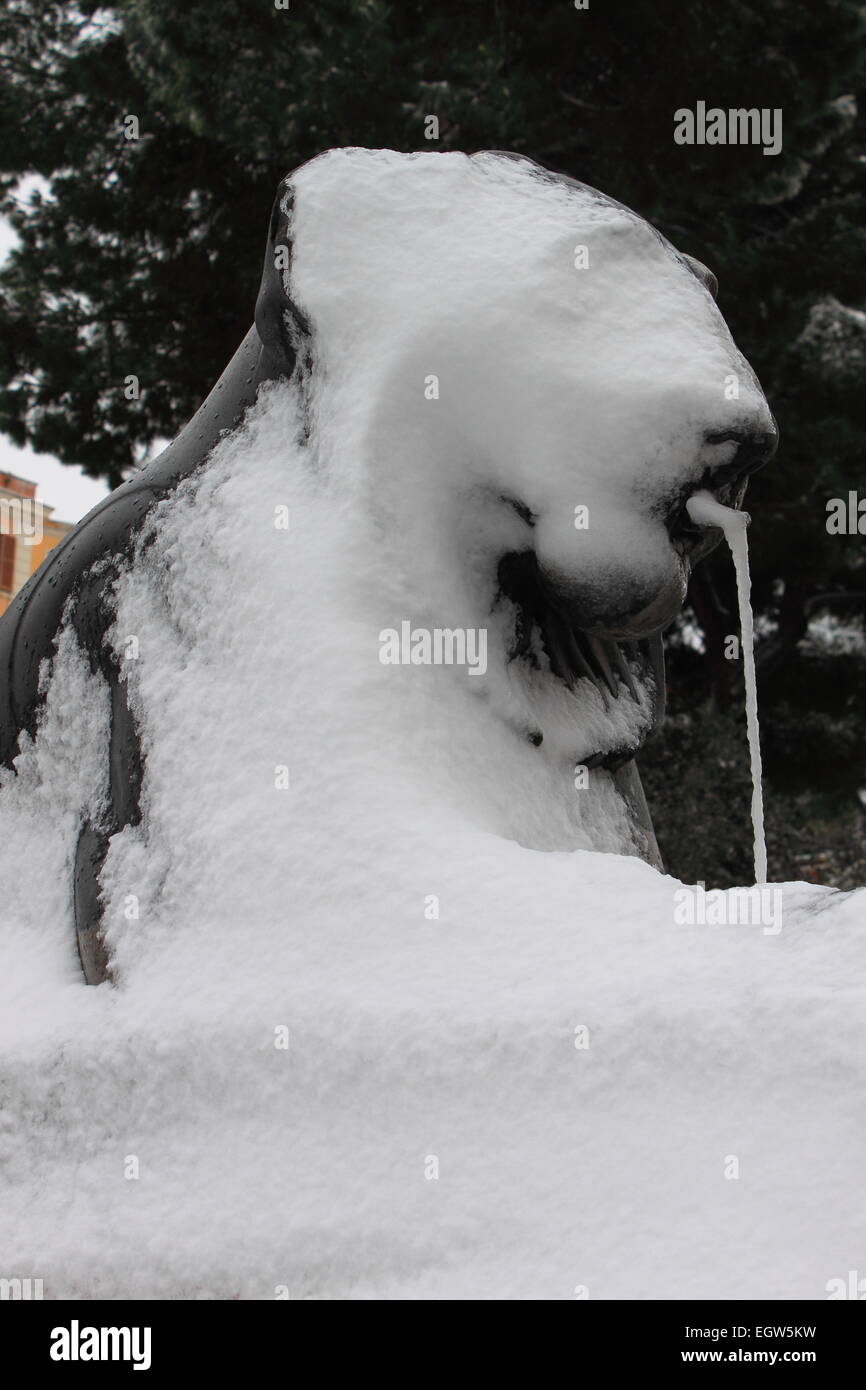 Gefrorene Brunnen in Campidoglio-Platz von Rom Italien Stockfoto