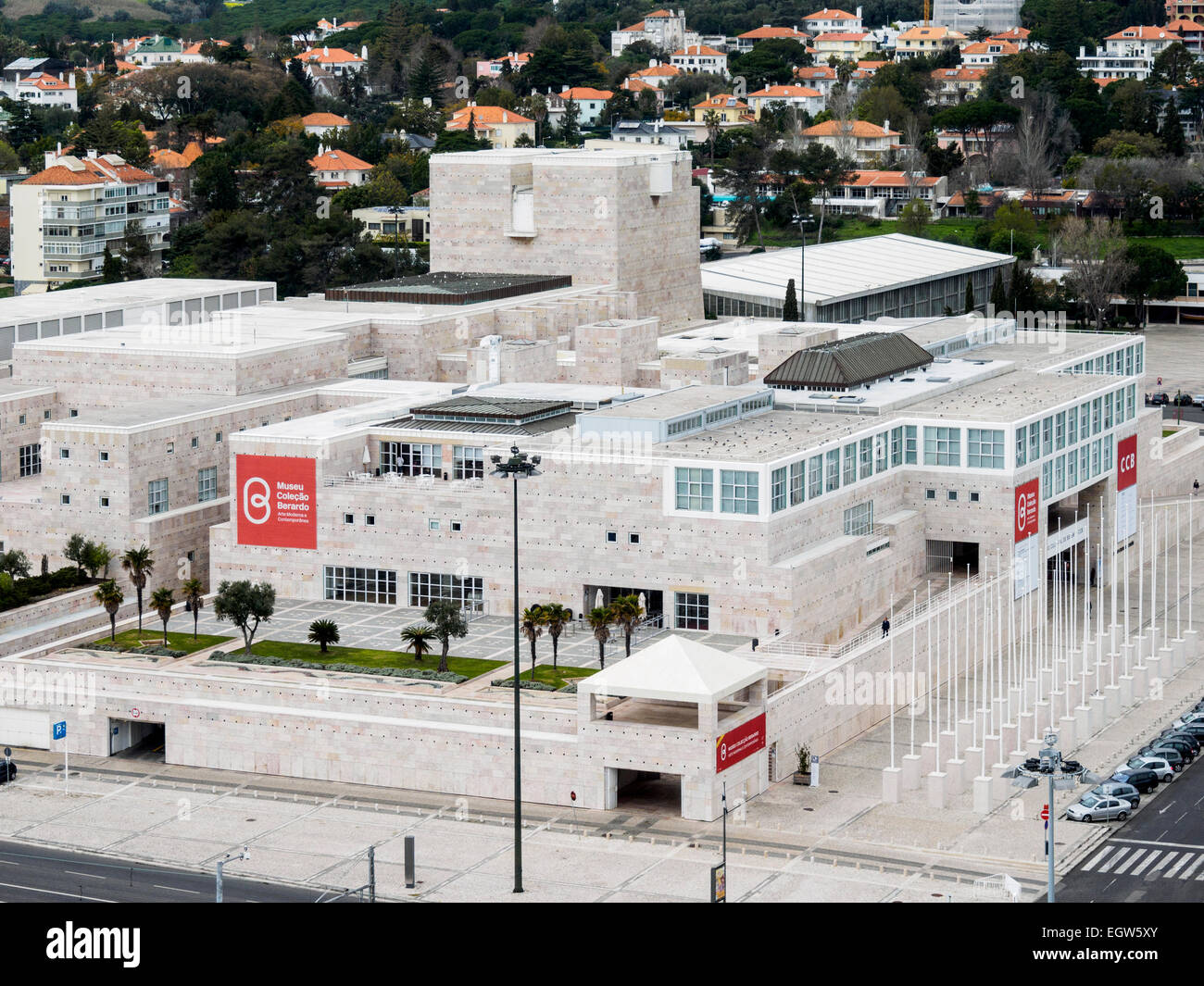 Luftaufnahme des Centro Cultural de Belém in Belém, Lissabon, Portugal Stockfoto