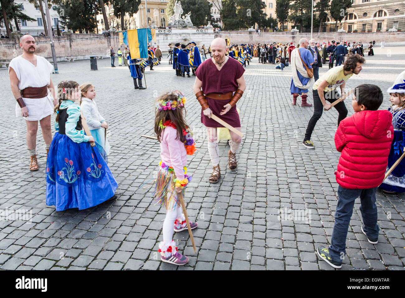 Parade für Carnevale Romano 2015, Rom, Italien Stockfoto