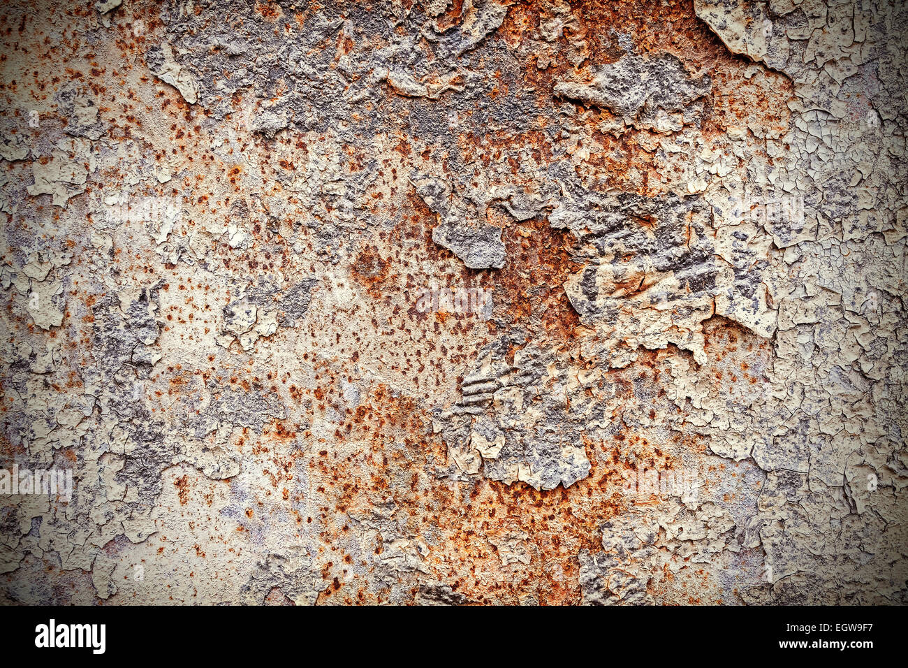 Grunge Eisen Rost Hintergrund mit abblätternde Farbe. Stockfoto