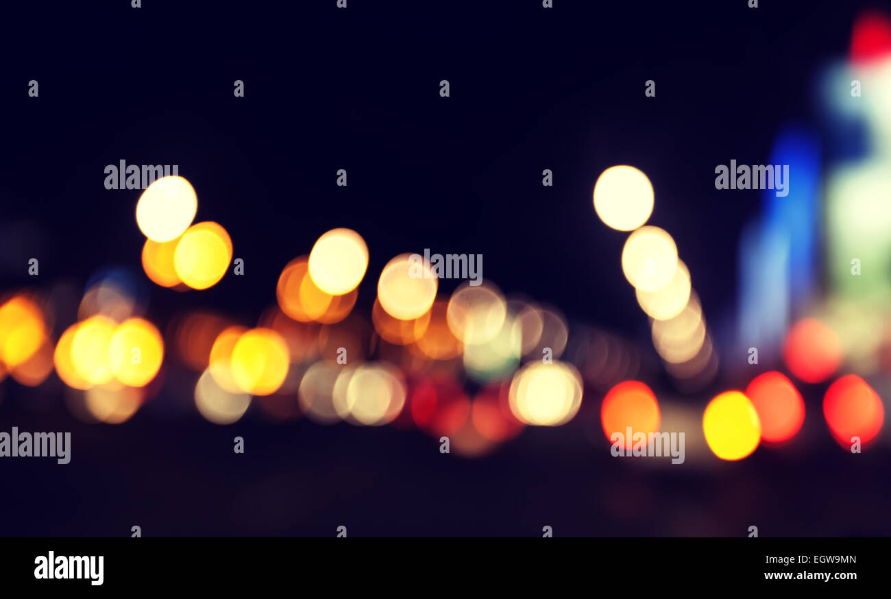 Städtischen abstrakte Hintergrundunschärfe, Stadt und Ampeln. Stockfoto