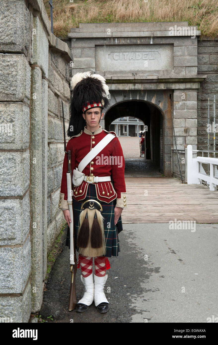 Uniformierte Wächter am Halifax Citadel National Historic Site, Nova Scotia, Kanada Stockfoto