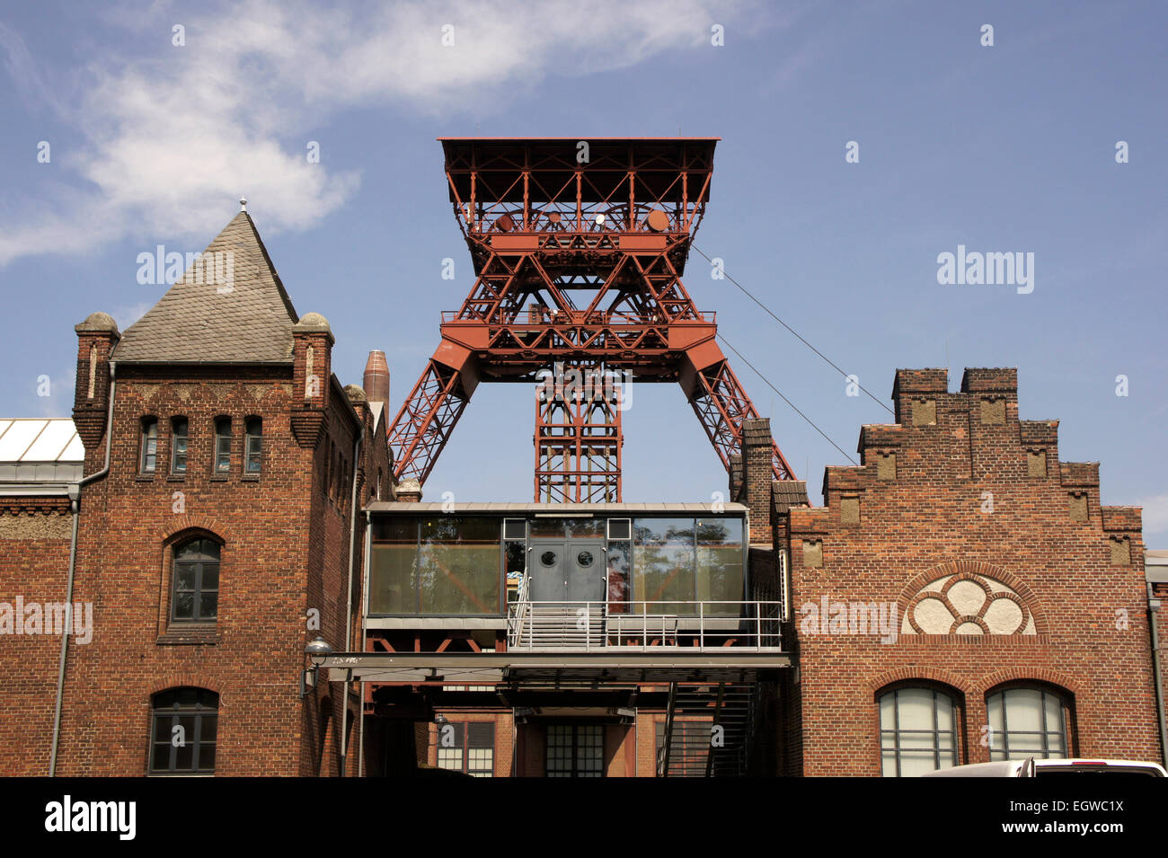 Förderturm von Schacht Rheinpreußen IV Coal Mine in Moers, Nordrhein-Westfalen, Deutschland, Europa Stockfoto