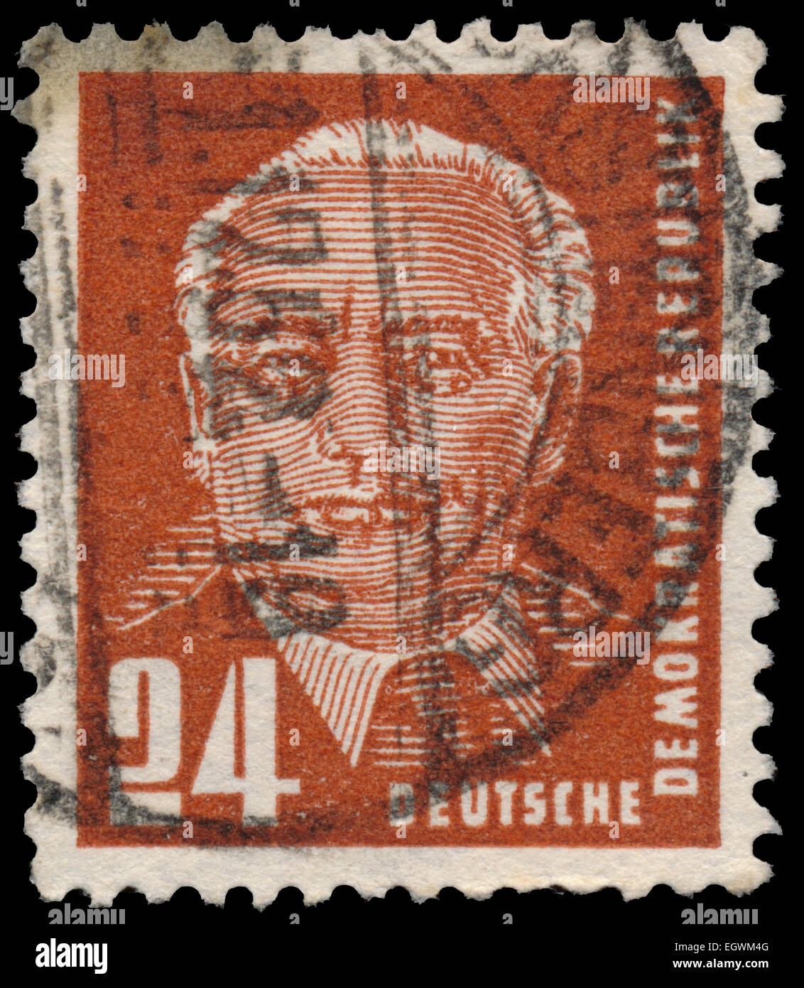 Deutschland - ca. 1952: eine Briefmarke gedruckt in DDR zeigt erste Präsident Wilhelm Pieck (Politiker, kommunistische), ca. 1952 Stockfoto