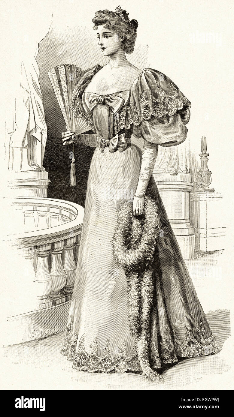 Viktorianische Frau Mode-Illustration, ca. 1895 Stockfoto