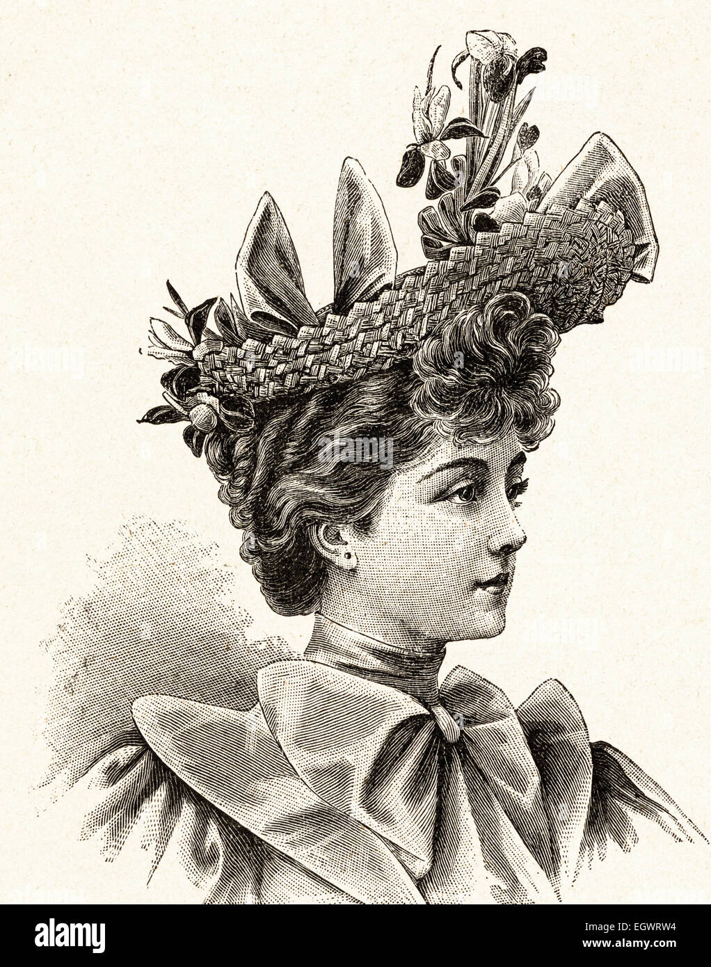 Viktorianische Frau Mode-Illustration, ca. 1895 Stockfoto