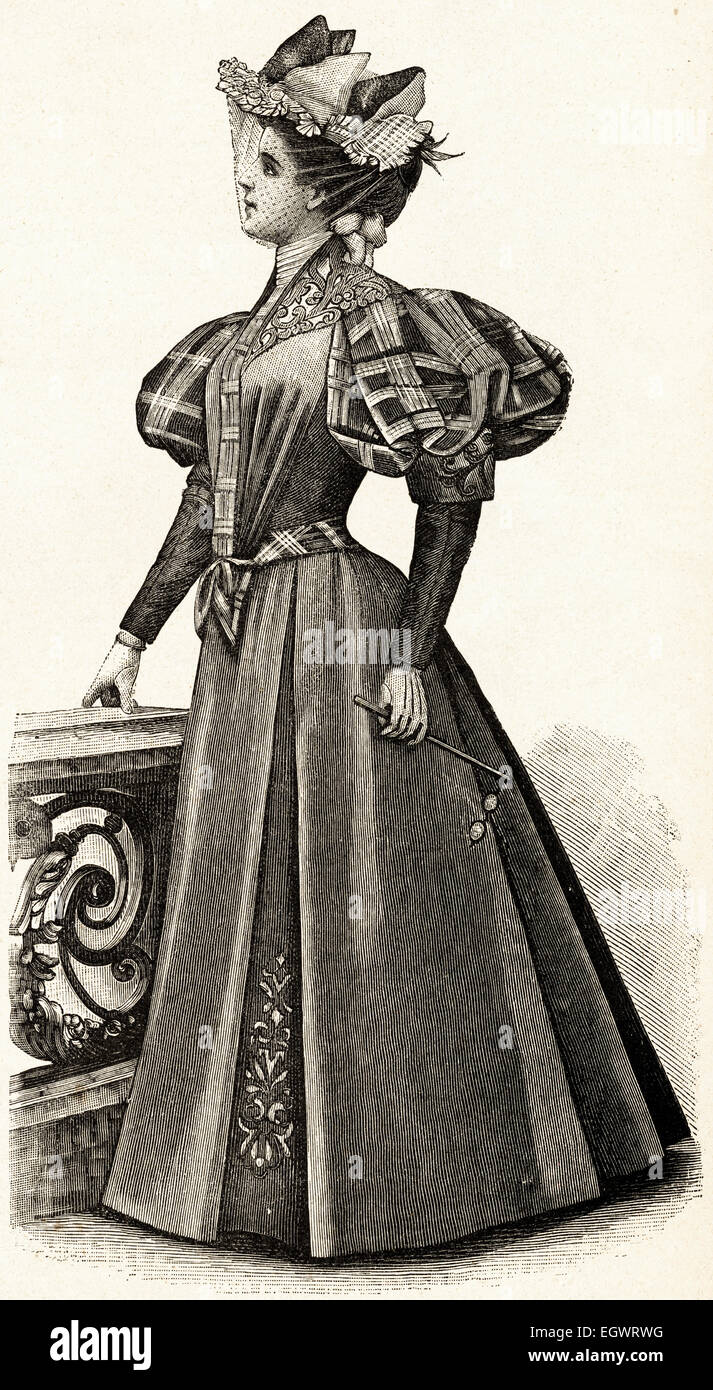 Viktorianische Frau Mode-Illustration, ca. 1895 Stockfoto