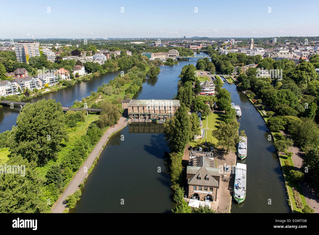 Mülheim an der Ruhr, WasserStation, Hafen Ausflugsschiffe von der