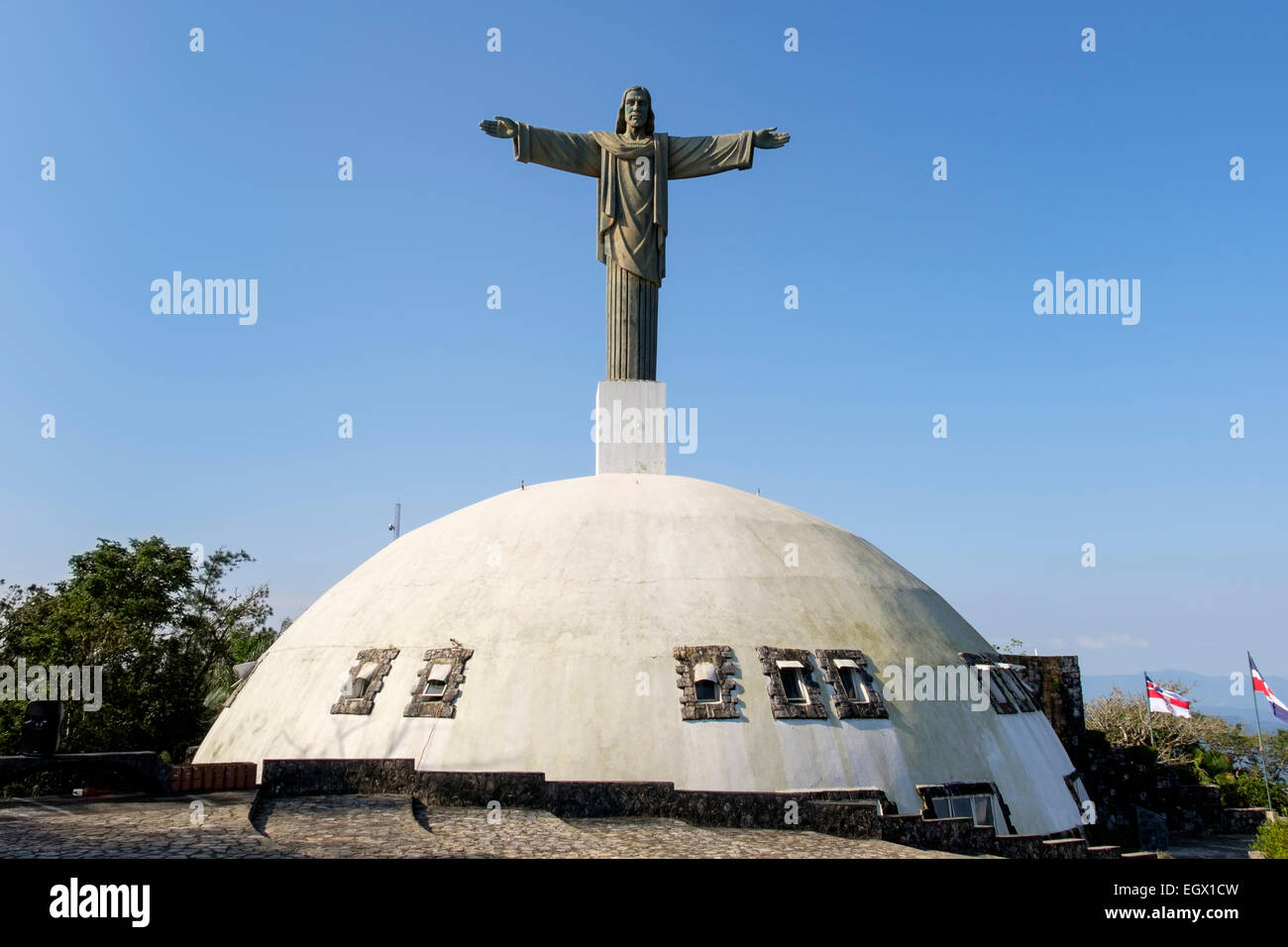 Nachbildung der Christusstatue am Berg Pico Isabel de Torres. Puerto Plata, Dominikanische Republik, Caribbean Stockfoto