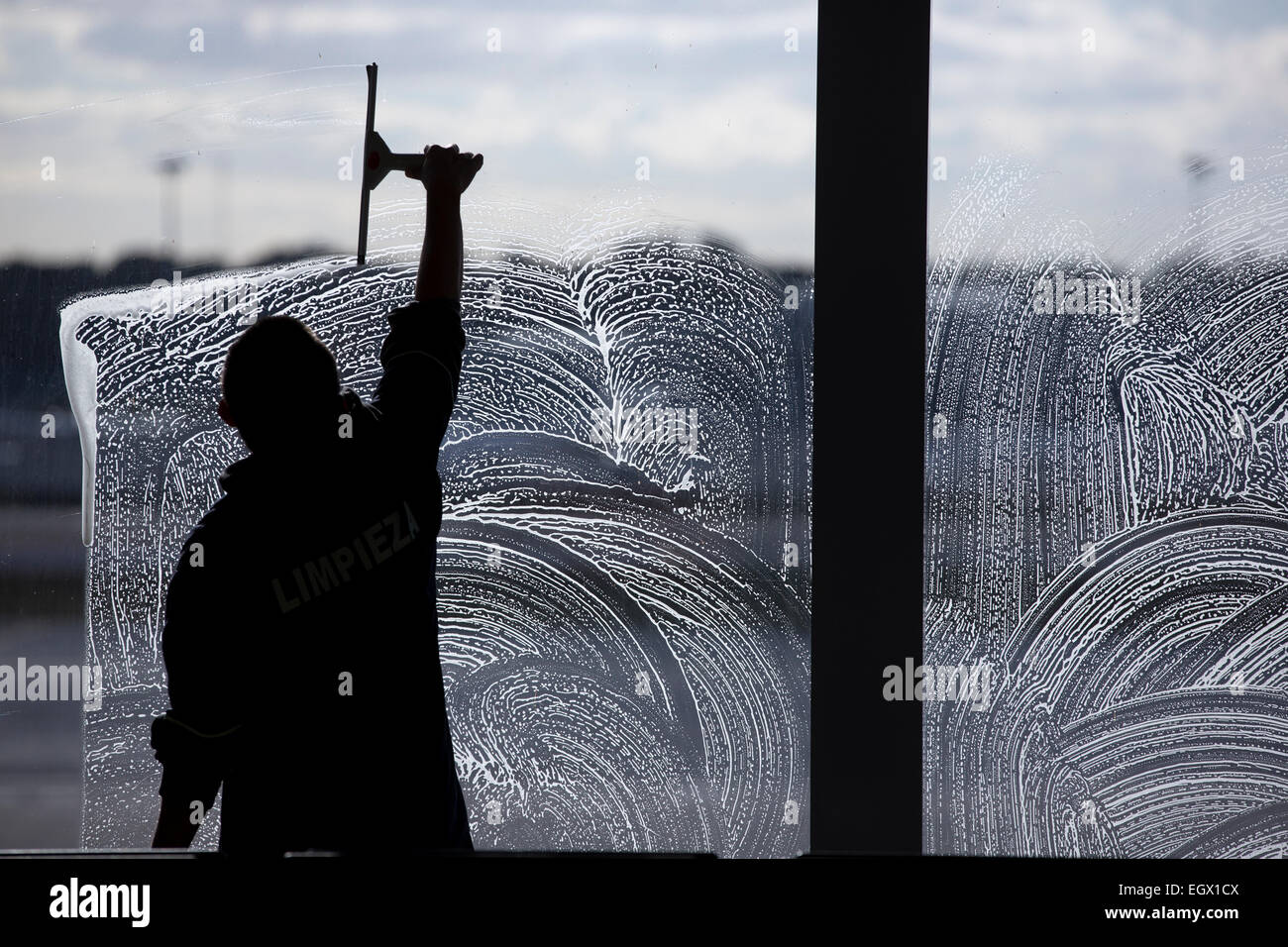 Fensterputzer Stockfoto