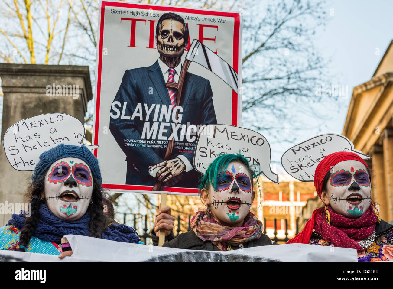 London, UK. 3. März 2015. Protest gegen mexikanische Präsident Peña Nieto U.K besuchen Credit: Guy Corbishley/Alamy Live News Stockfoto