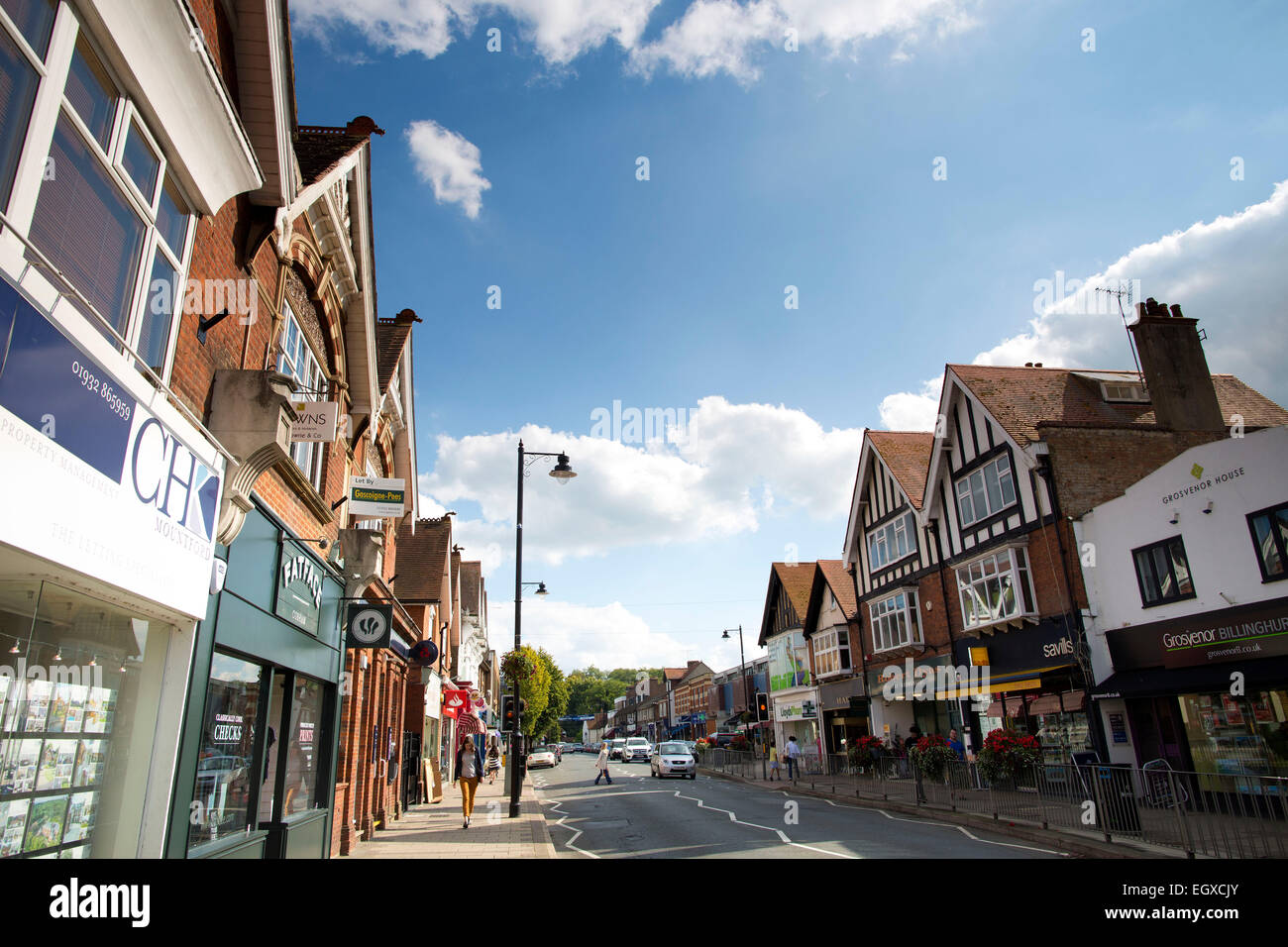 Cobham Dorf High Street in Surrey, England, UK Stockfoto