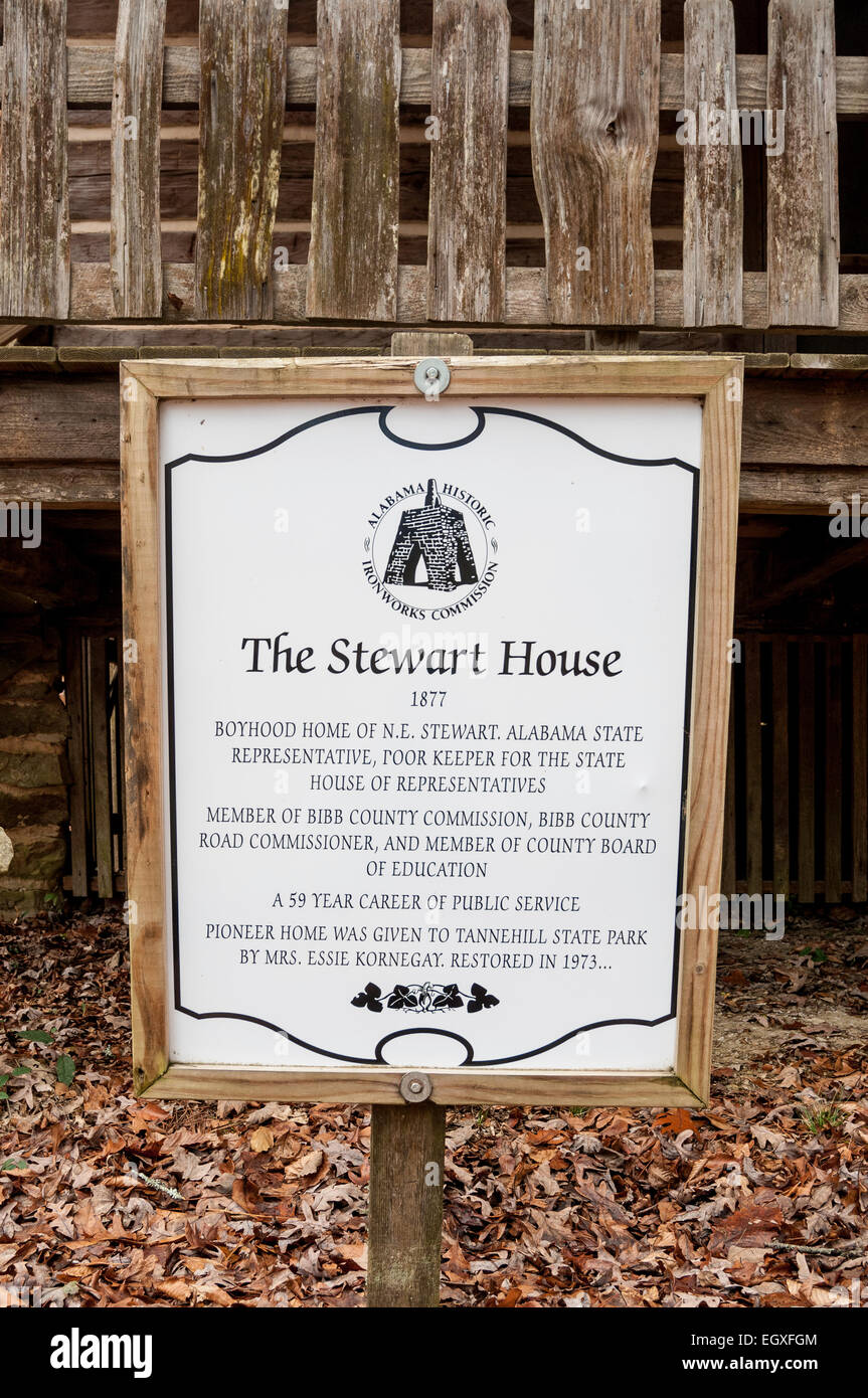 Das Haus von Stewart; Melden Sie sich für eines der Pionier Häuser im Tannert Eisenhütte historische State Park, die Besucher erkunden können. Stockfoto