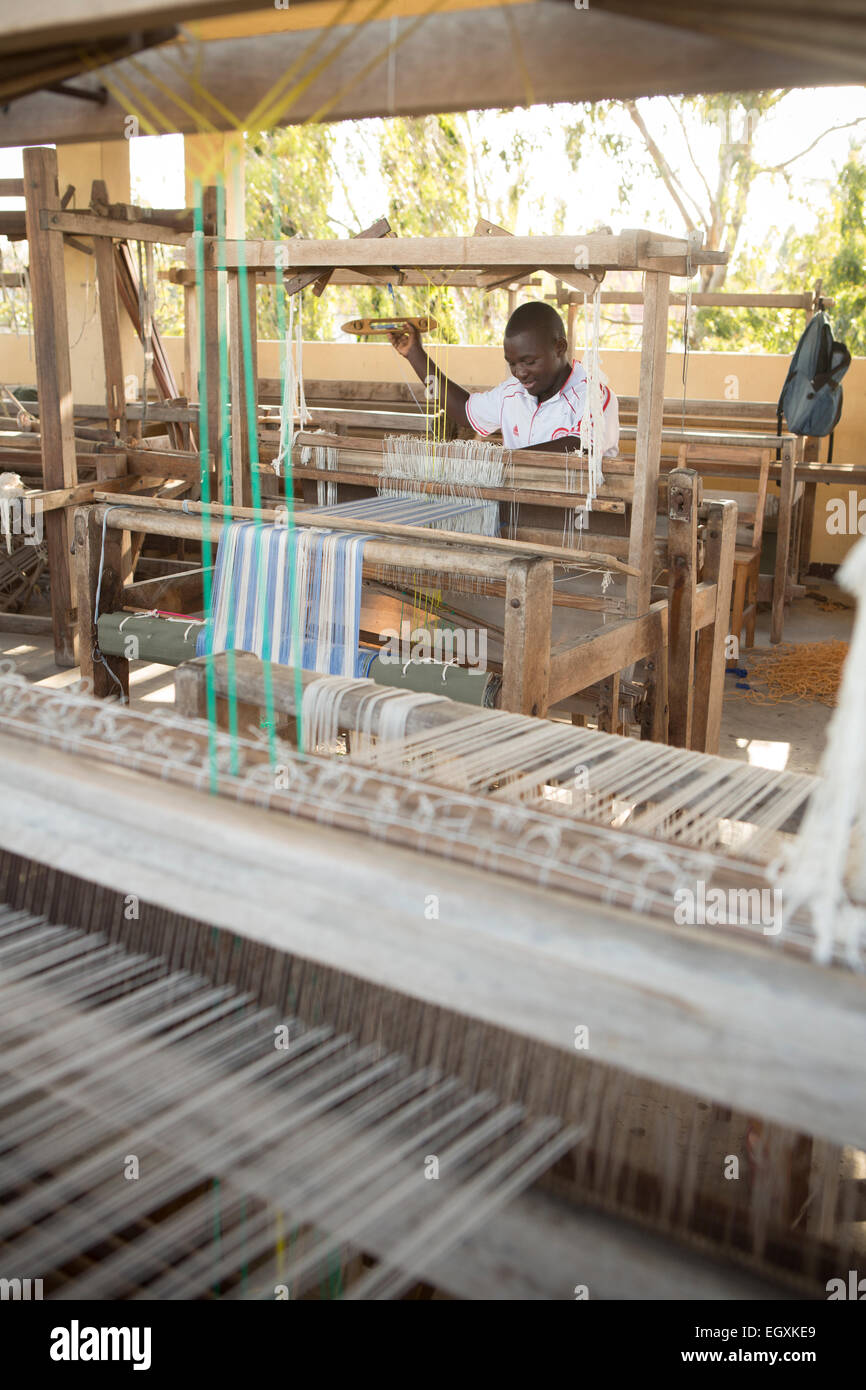 Weberei Workshop - Dar Es Salaam, Tansania, Ostafrika Stockfoto