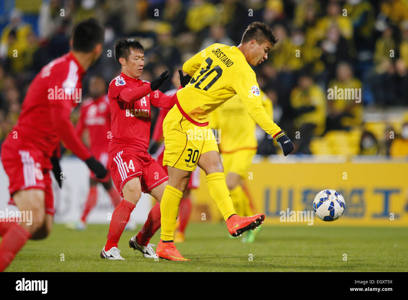 Chiba, Japan. 3. März 2015. Cristiano (Reysol), 3. März 2015 - Fußball: 2015 AFC Champions League-Gruppe E match zwischen Kashiwa Reysol 5-1 Binh Duong Hitachi Kashiwa-Stadion in Chiba, Japan. © Yusuke Nakanishi/AFLO SPORT/Alamy Live-Nachrichten Stockfoto