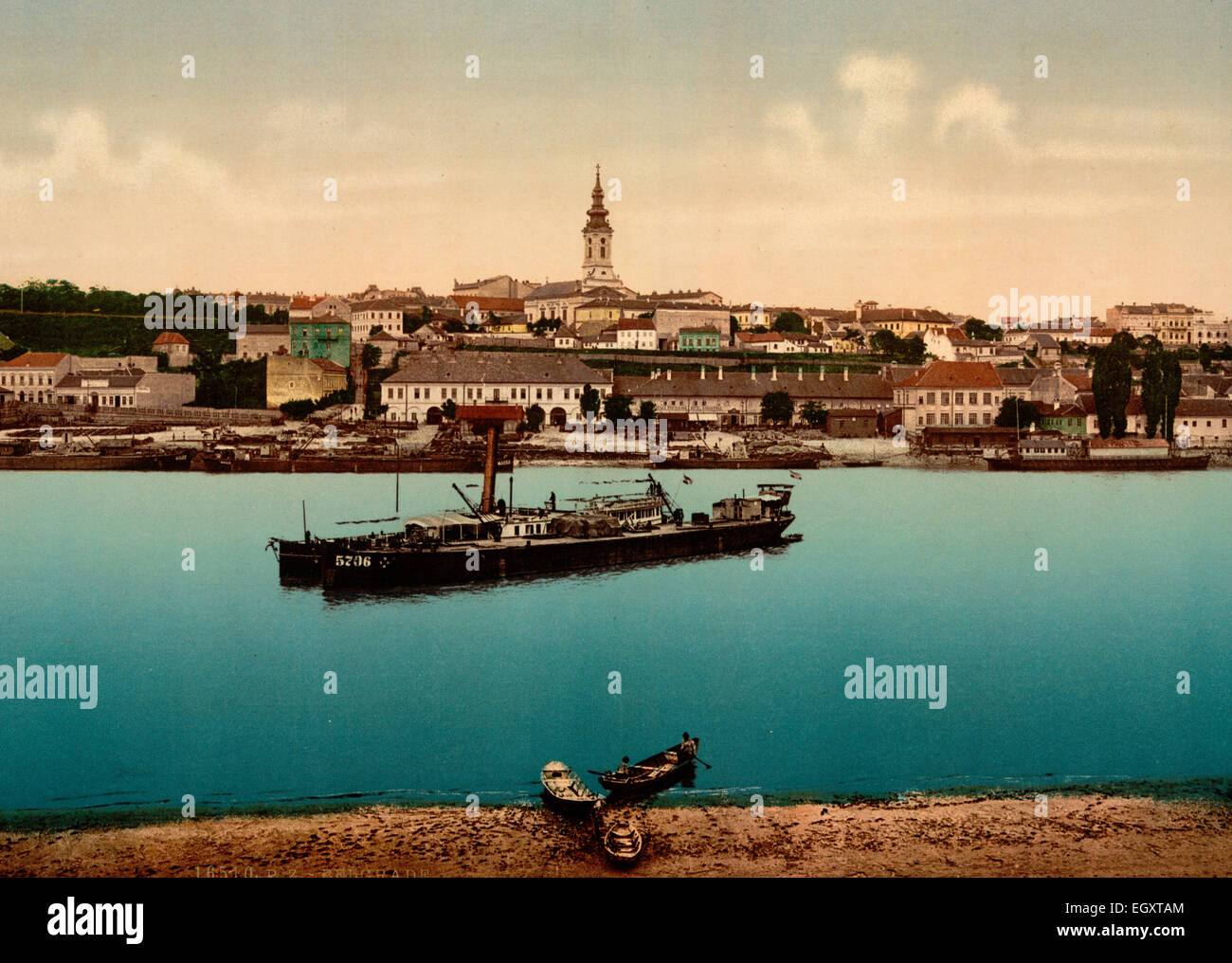 Der Landeplatz in der Nähe von Kathedrale, Belgrad, Serbien, um 1900 Stockfoto