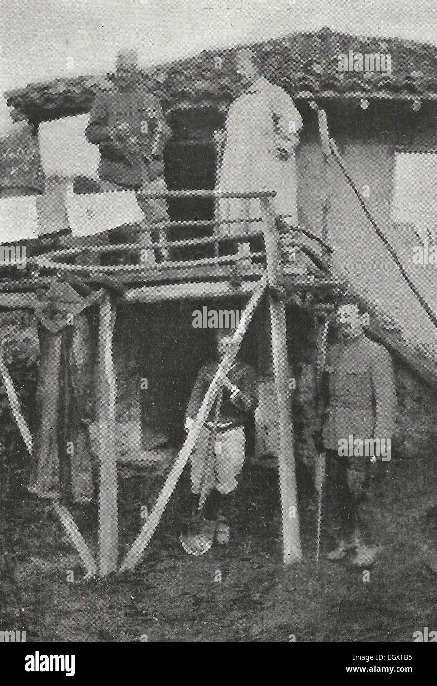 Hauptsitz der französische Kommandant in Grevac, Serbien, um 1915 Stockfoto