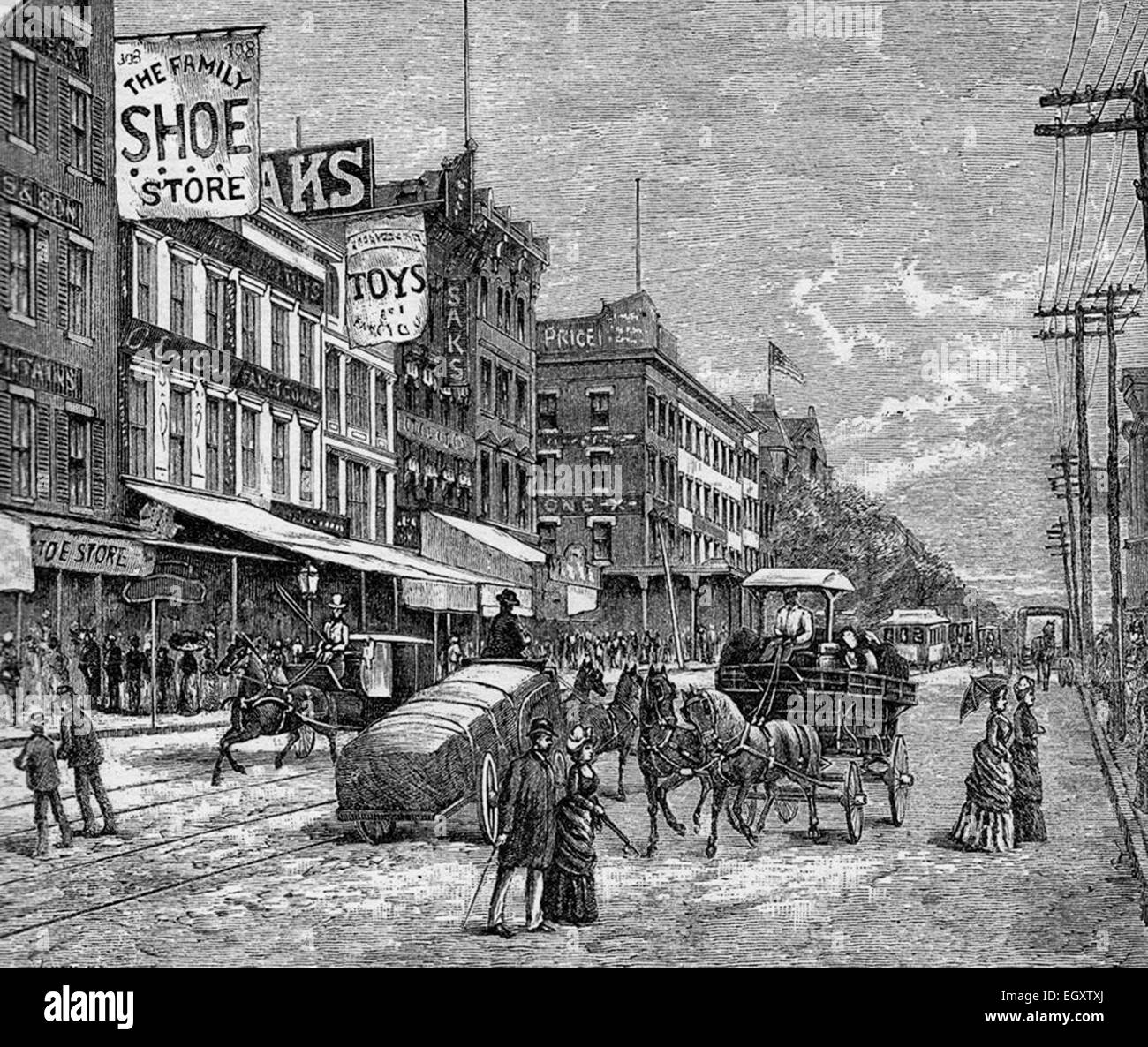 Seventh Street Northwest, Washington DC, 1884 Stockfoto