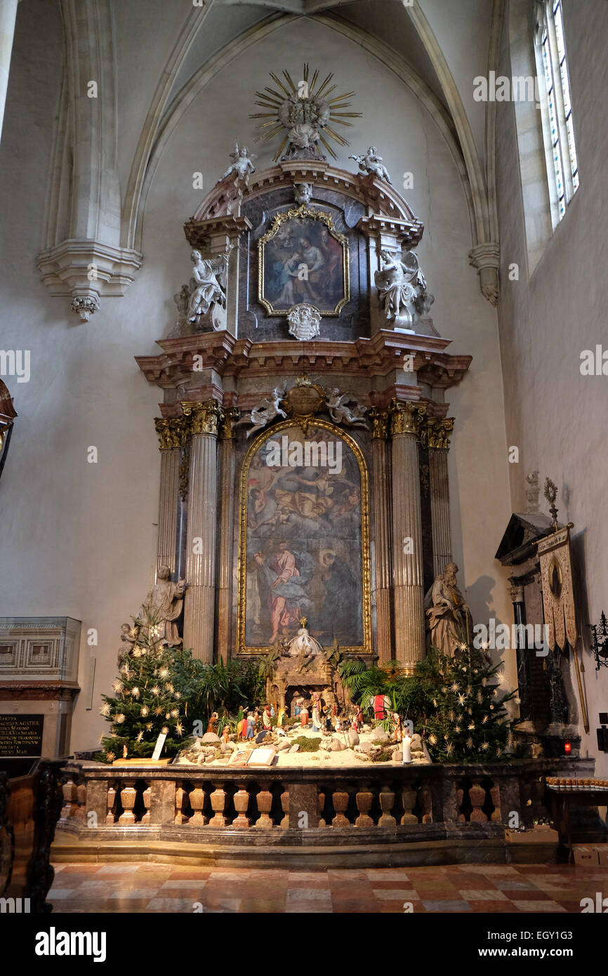 Altar in der Kathedrale von Graz, Saint Giles in Graz, Steiermark, Österreich am 10. Januar 2015 gewidmet. Stockfoto