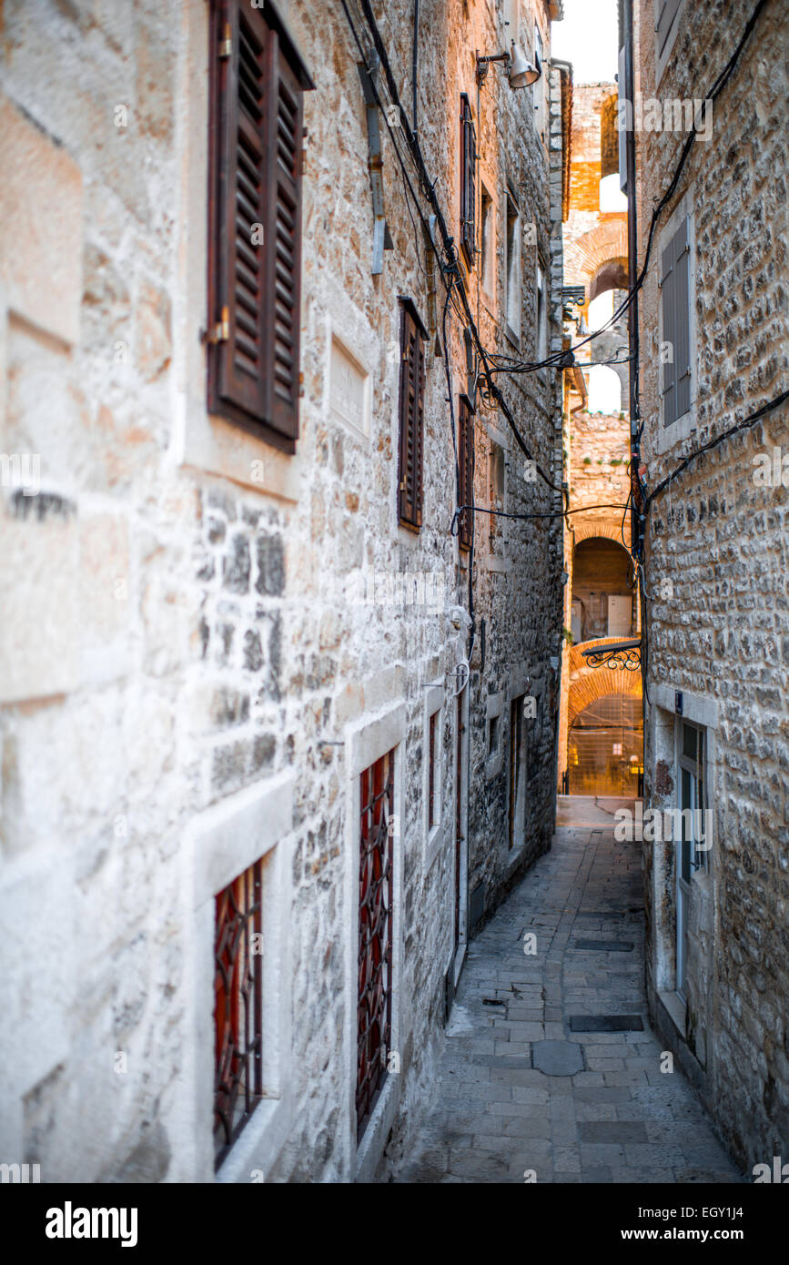 Alten Gebäude im Zentrum von Split-Stadt in der Nähe der Glocke Turm in Kroatien Stockfoto