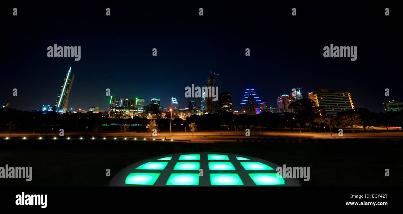Skyline von Austin, Texas, USA von Long-Center für darstellende Künste aus gesehen Stockfoto