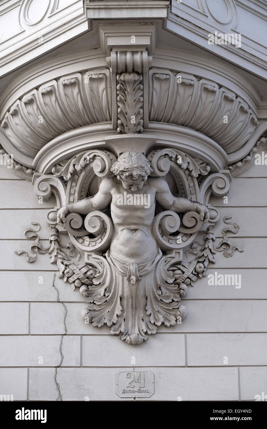 Haus-Dekoration im alten Teil der Stadt Graz in Österreich am 10. Januar 2015. Stockfoto