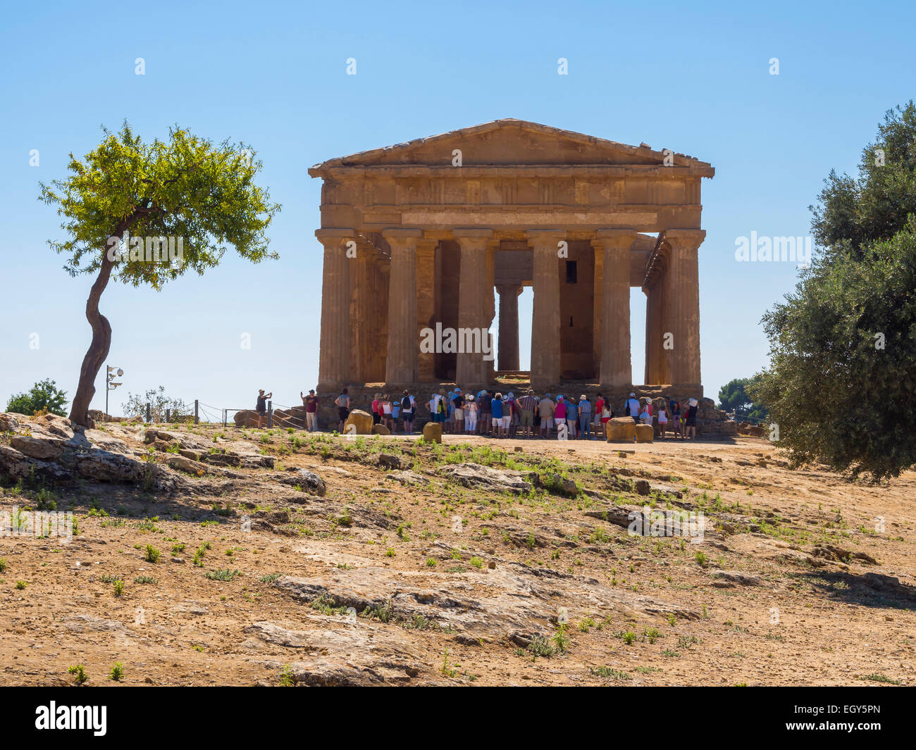 Italien, Sizilien, Agrigento, Valle dei Templi, Concordia-Tempel Stockfoto