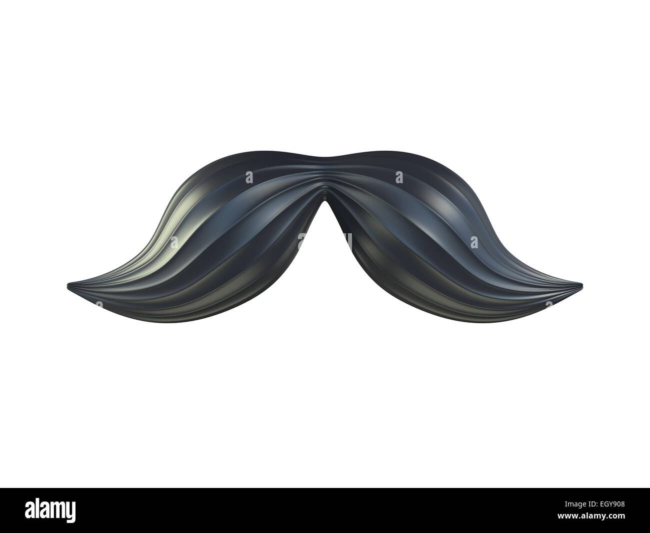 3D Render des schwarzen Schnurrbart isoliert auf weißem Hintergrund Stockfoto