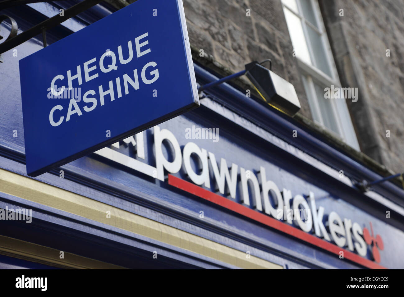 Kredit Ladenschild, Edinburgh. Stockfoto