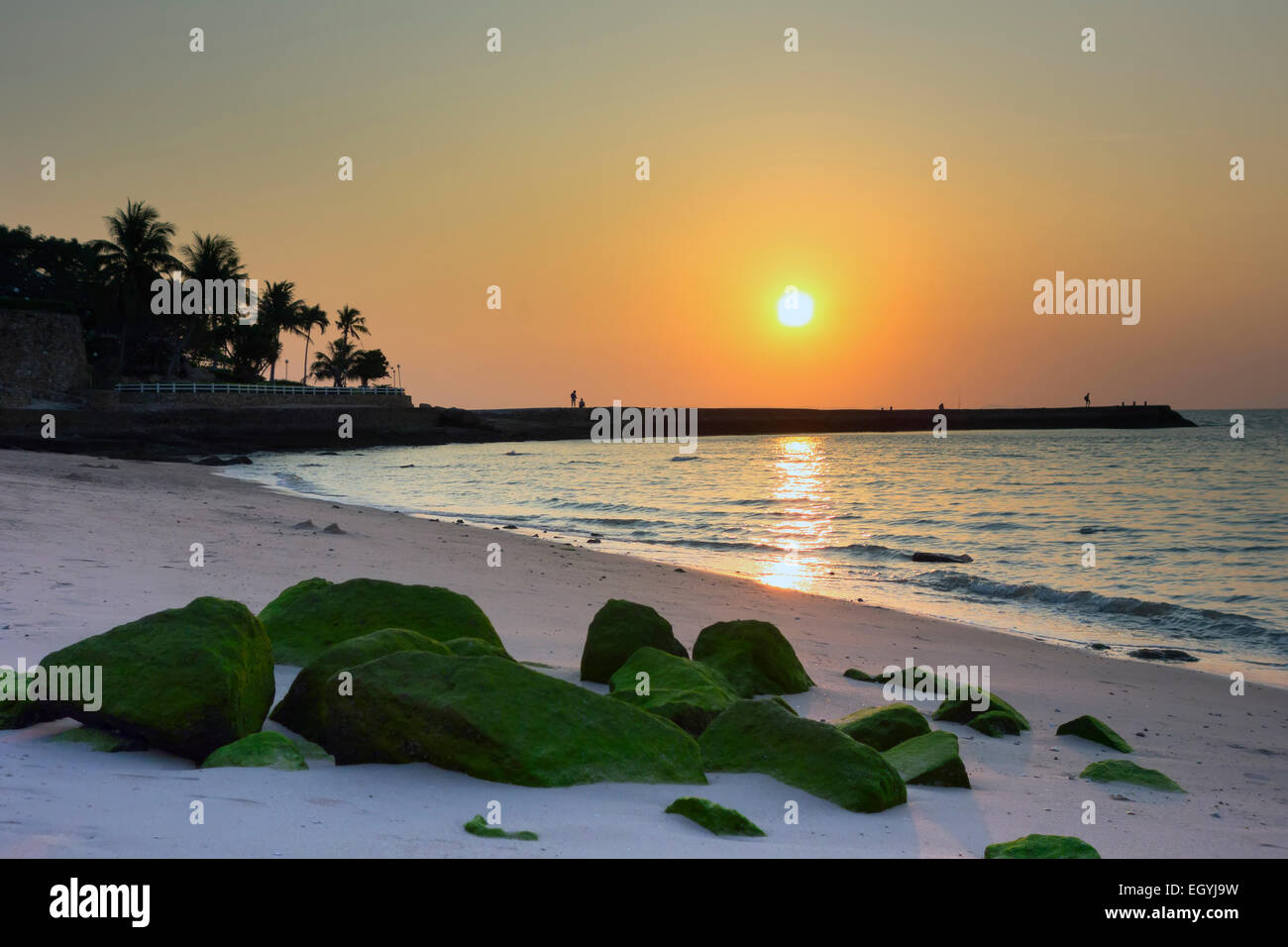 Grünen Steinen. Stockfoto