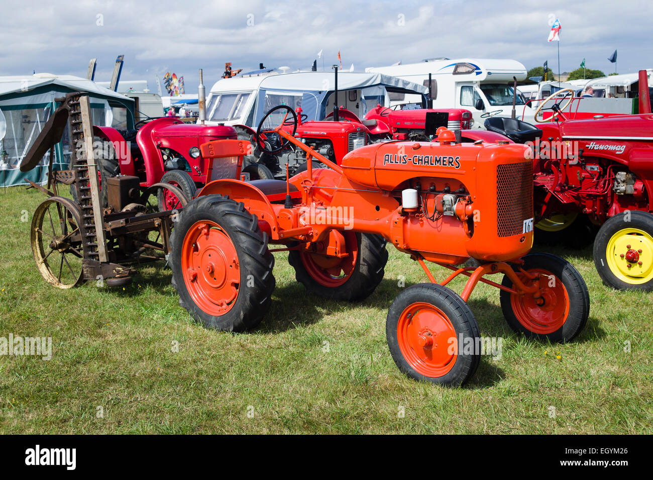 1930er Jahren amerikanische Allis-Chalmers Traktor auf einer englischen Stockfoto