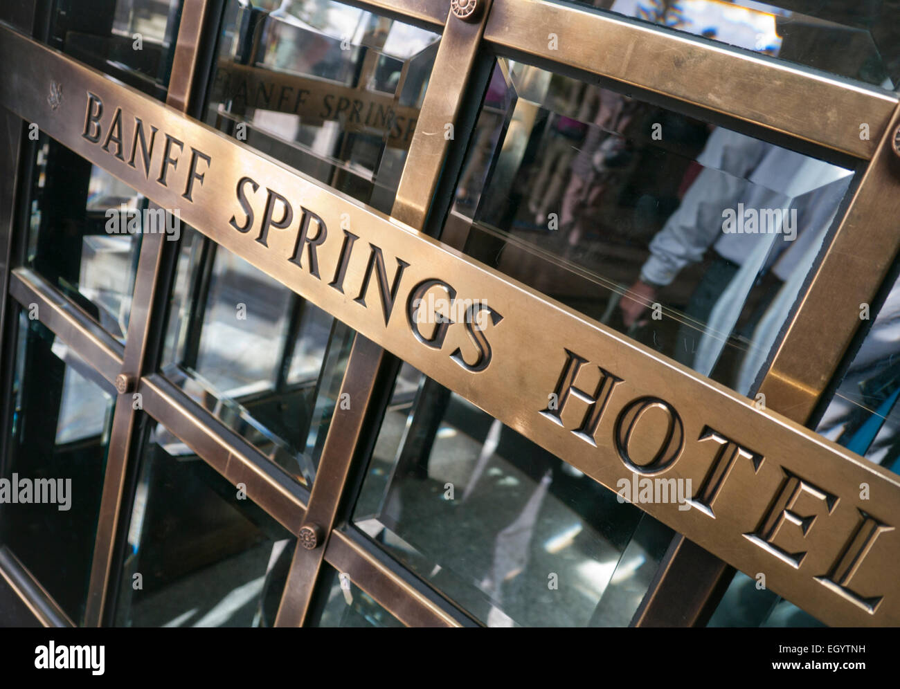Eingangstür zum Banff Springs Hotel Alberta Kanada Stockfoto