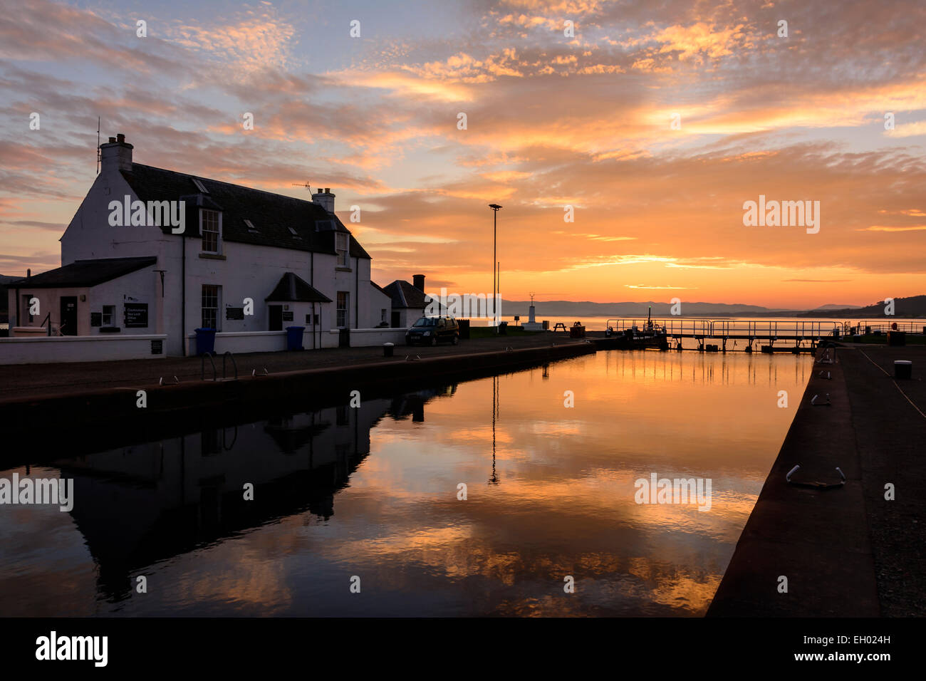 Sonnenuntergang am Clachnaharry, Inverness, Schottland, Vereinigtes Königreich Stockfoto