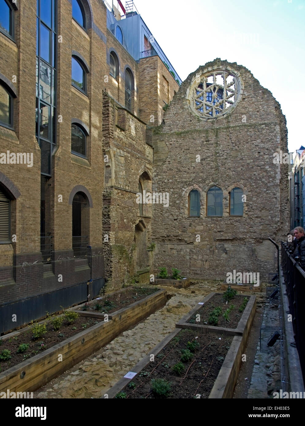 bleibt aus dem 12. Jahrhundert große Halle von Winchester Palace in London in der Nähe der Themse Stockfoto