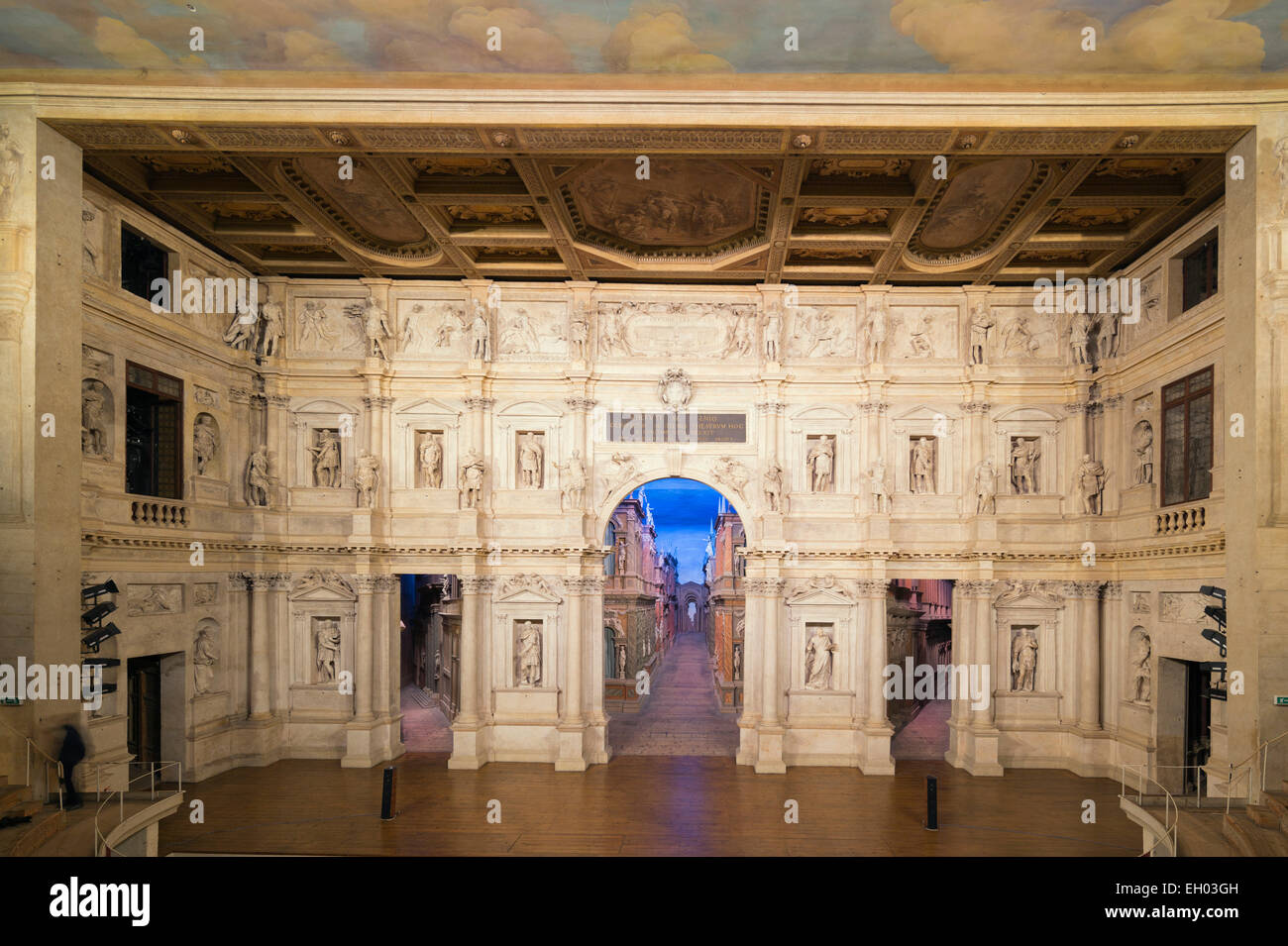 Europa, Italien, Veneto, Vicenza, Teatro Olimpico, Theater entwarf Andrea Palladio, UNESCO-Weltkulturerbe Stockfoto