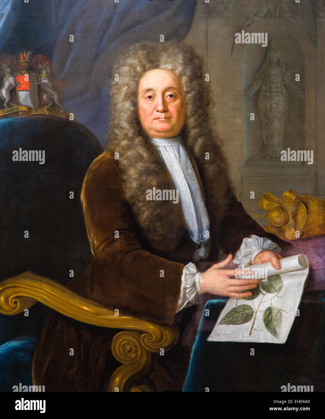 ActiveMuseum 0003755.jpg / Sir Hans Sloane - Öl auf Leinwand 22.01.2014 - / 18. Jahrhundert Sammlung / aktive Museum Stockfoto