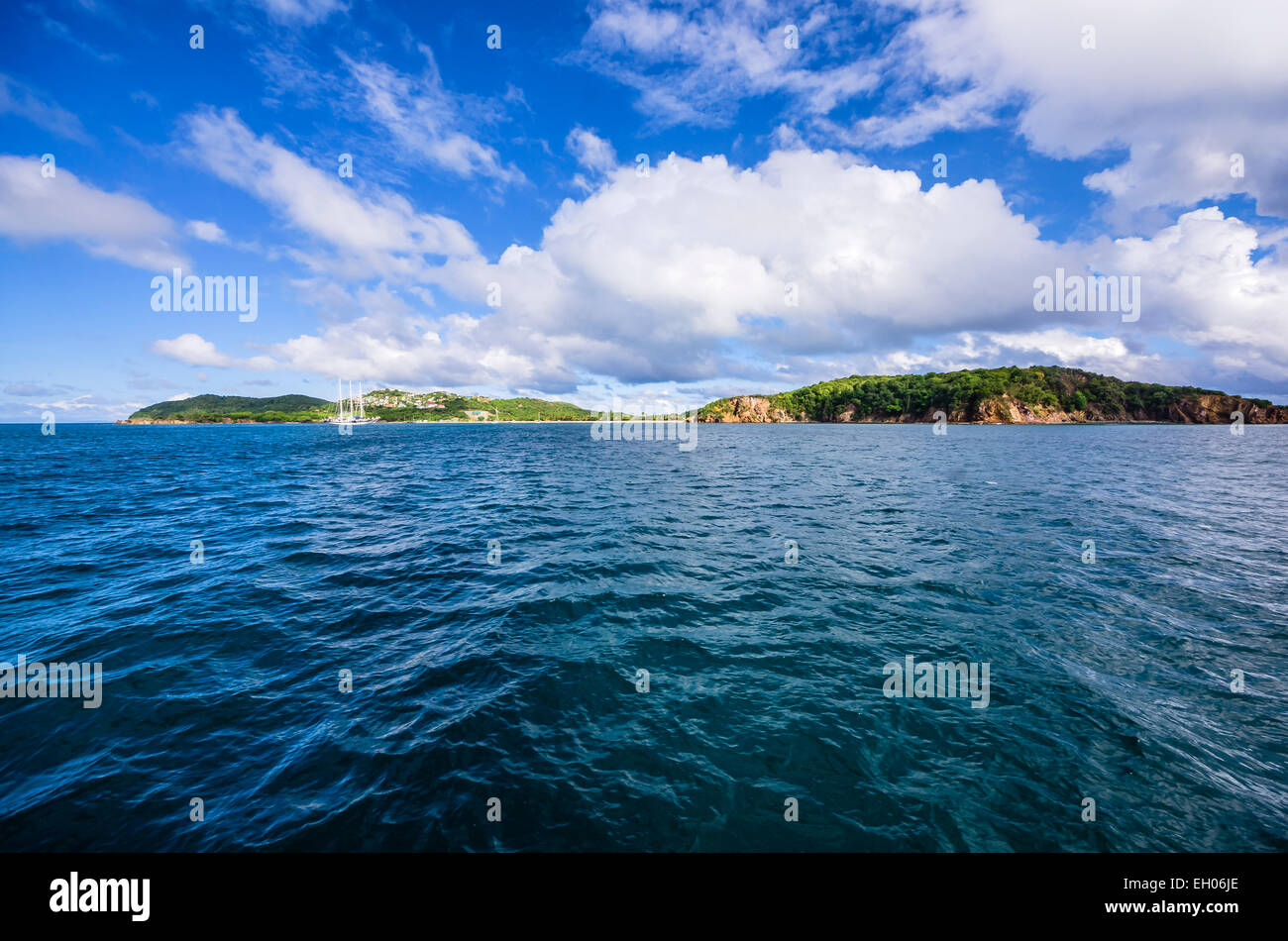 Karibik, Antillen, kleine Antillen, Grenadinen, Blick auf Insel Mayreau Stockfoto