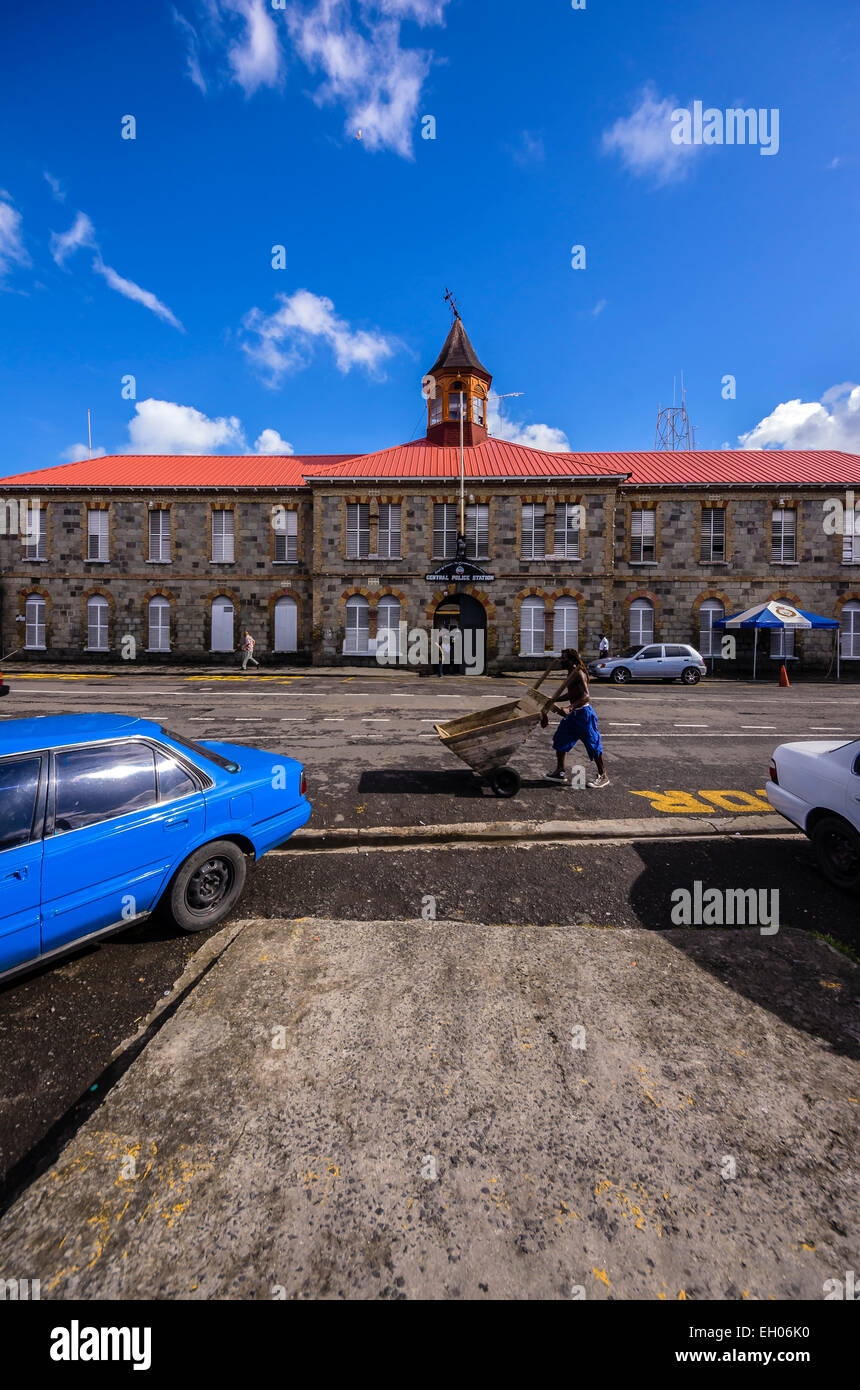 Karibik, Grenadinen, Kingstown, St.Vincent Polizeistation Stockfoto