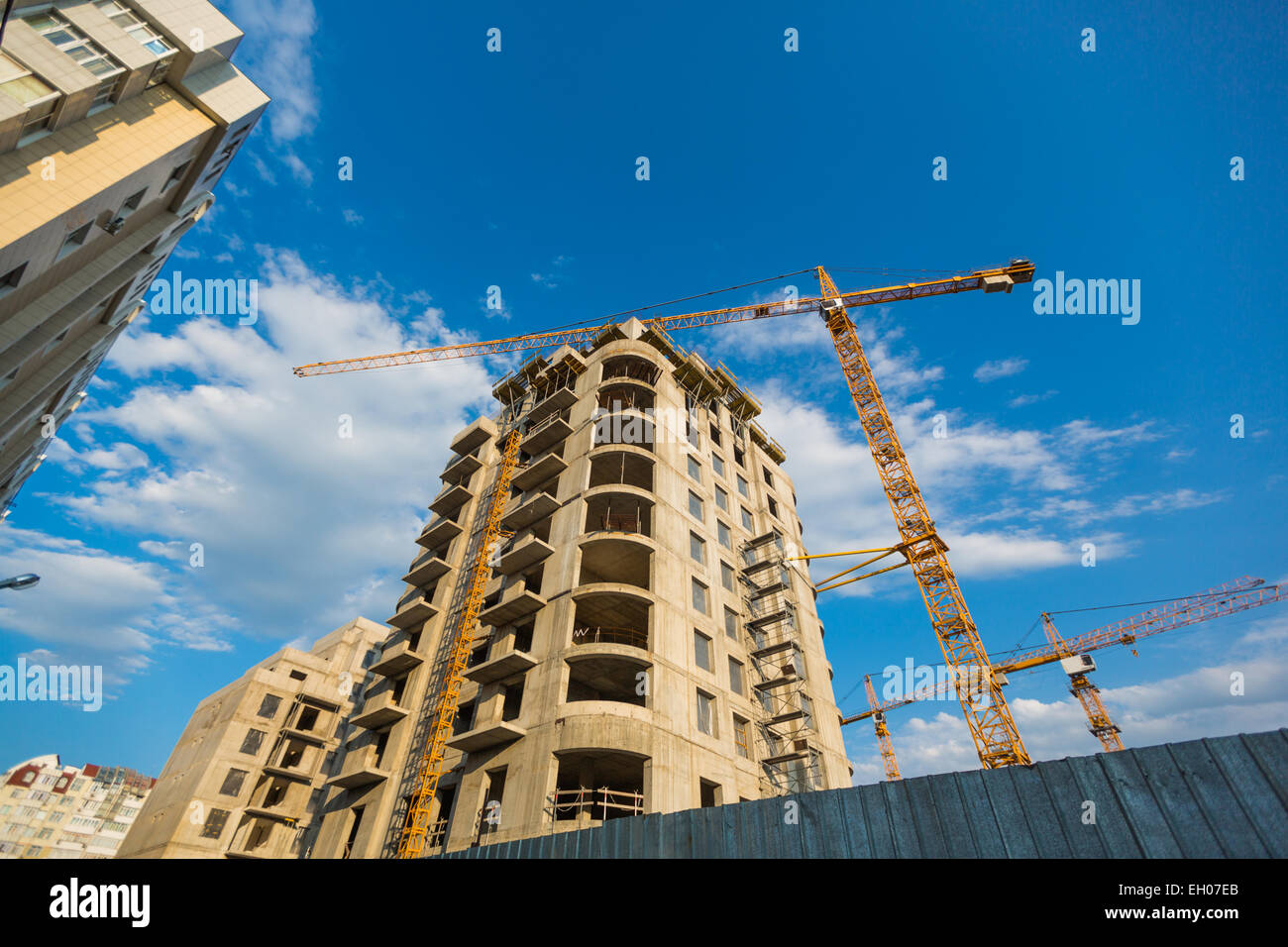 Bau Wolkenkratzer Gebäude Stockfoto