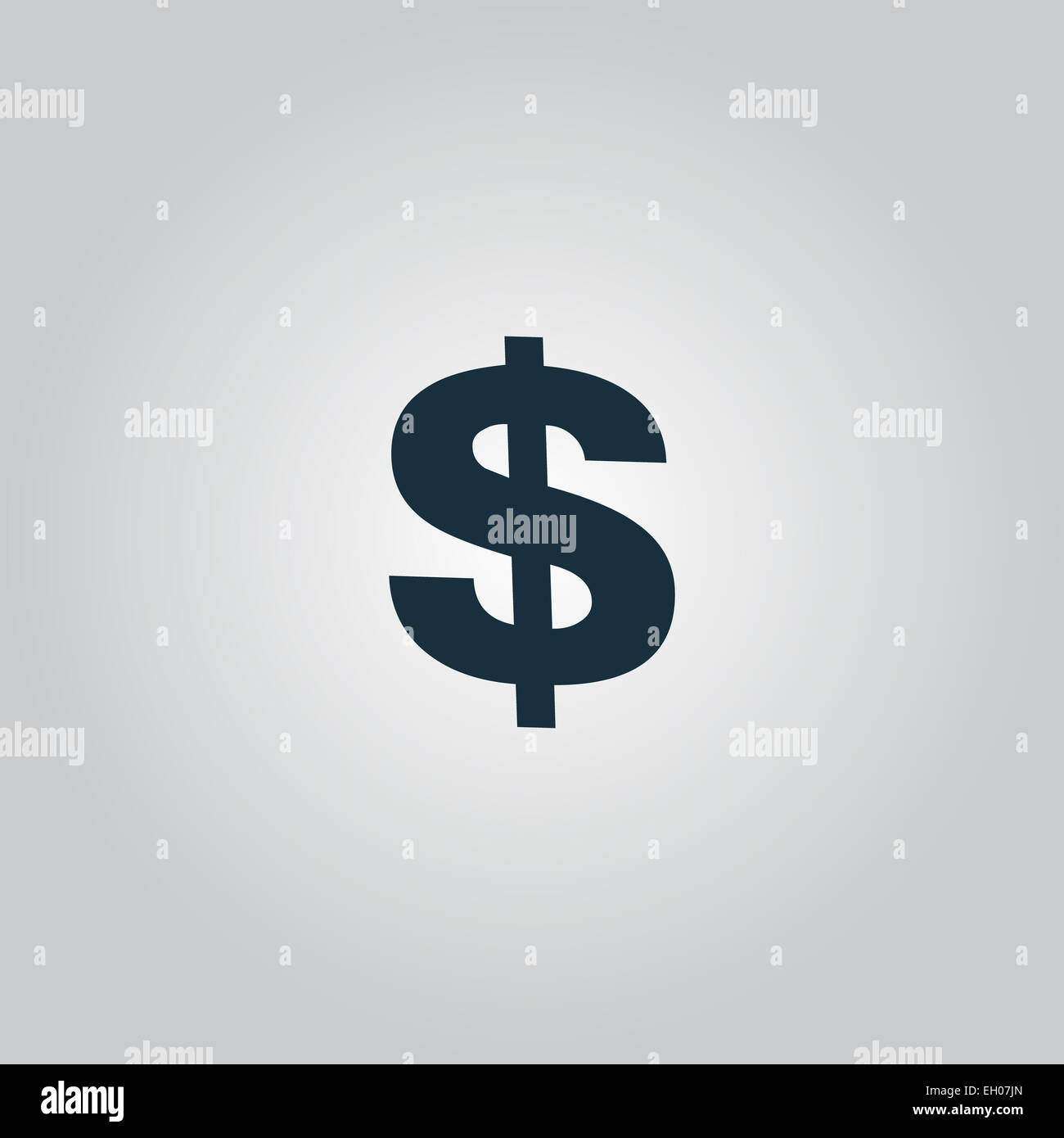 Dollar-einzelnes Symbol. Vektor-Illustration. Stockfoto