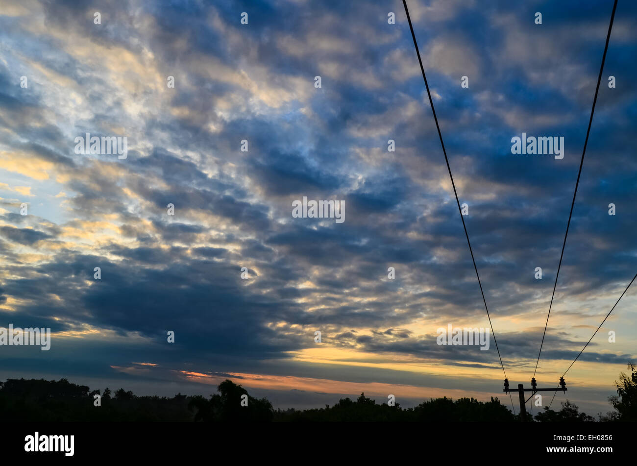 trübe Sonnenaufgang, Himmel, Wolken, morgen Stockfoto