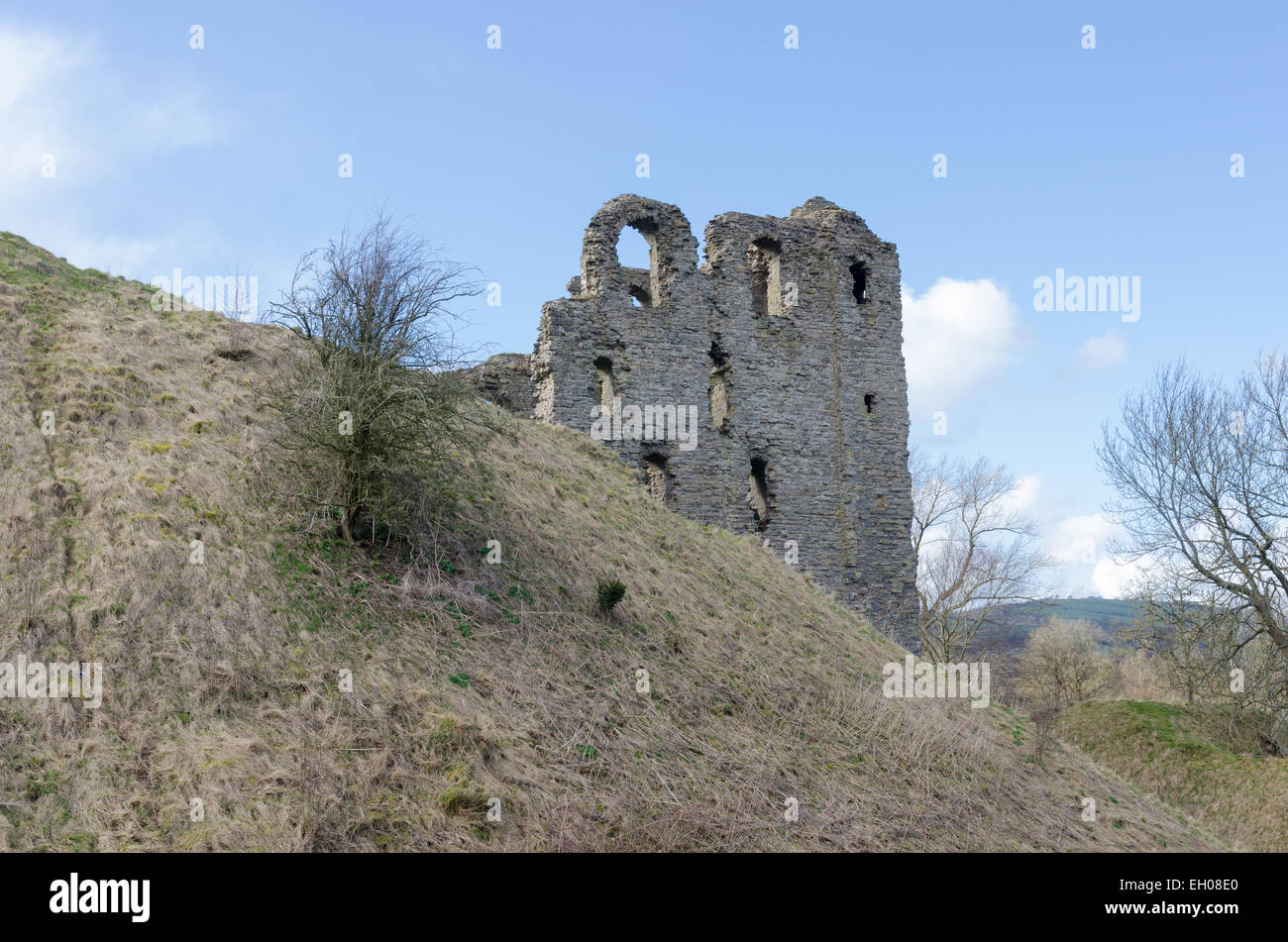 Ruinen von Clun Castle, einem Norman walisischen Grenze Schloss in Shropshire Stockfoto