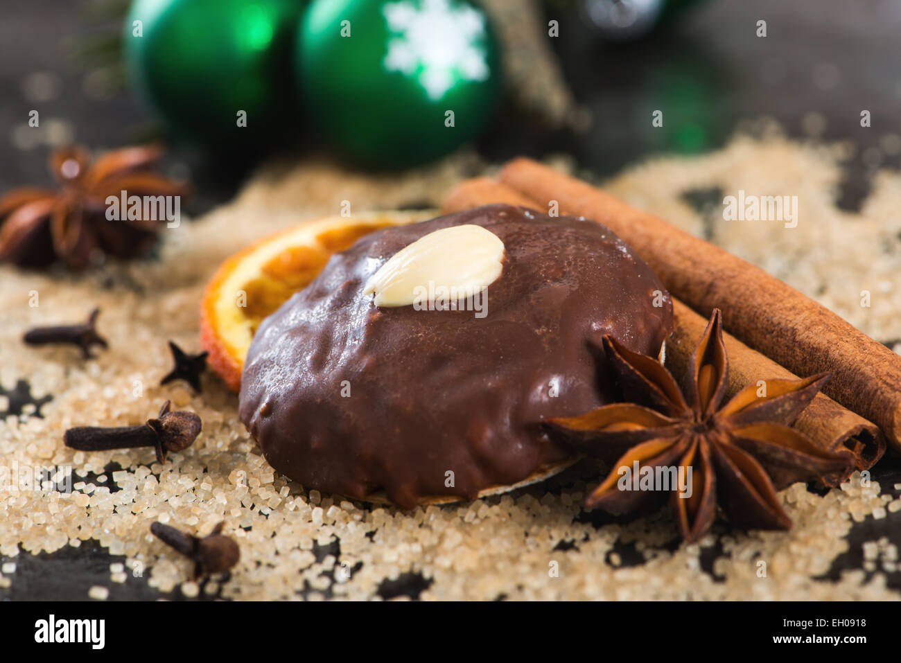 Lebkuchen mit Gewürzen und Zucker Stockfoto