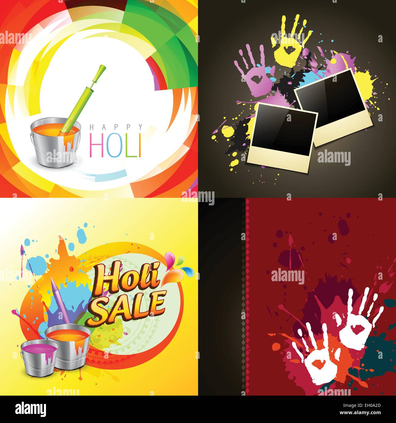 Vektor-Set von verschiedenen Holi Hintergrund illustration Stock Vektor